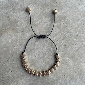 Black and Gold Adjustable Star Bracelet